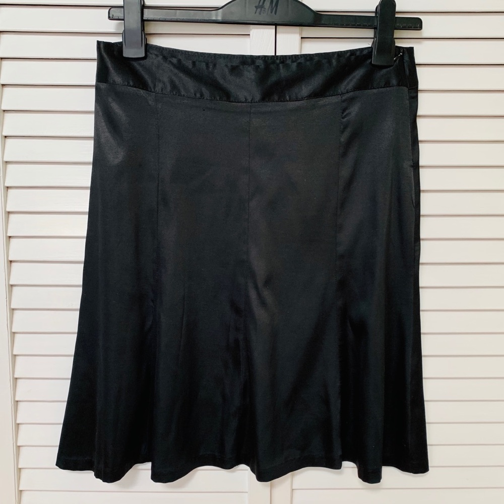 Black satin skirt